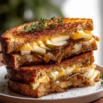 Birnen-Apfel-Grilled-Cheese mit karamellisierten Zwiebeln