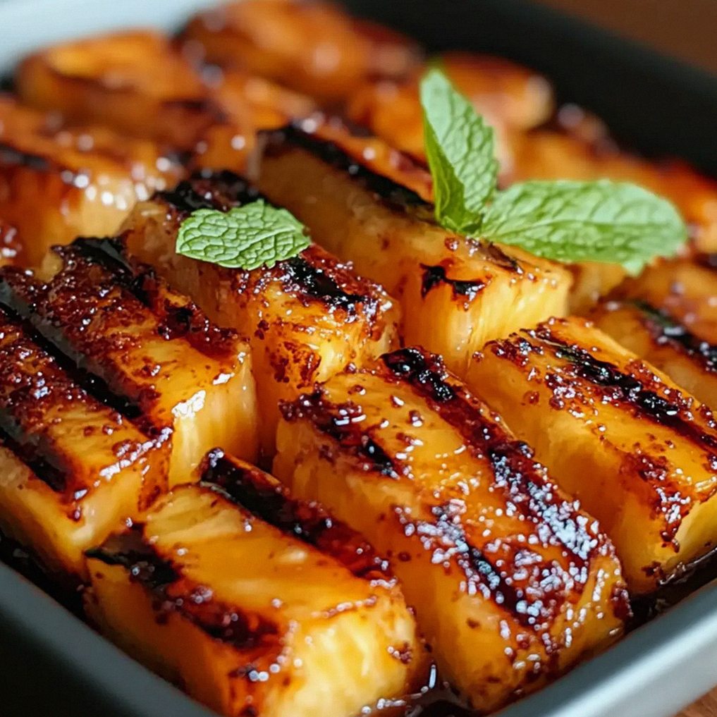 Brauner Zucker Gegrillte Ananas für den perfekten Sommerdelight