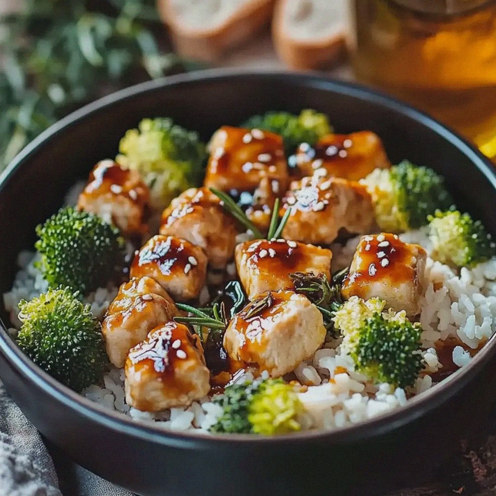 Chicken Teriyaki mit Brokkoli und Reis einfach zubereiten