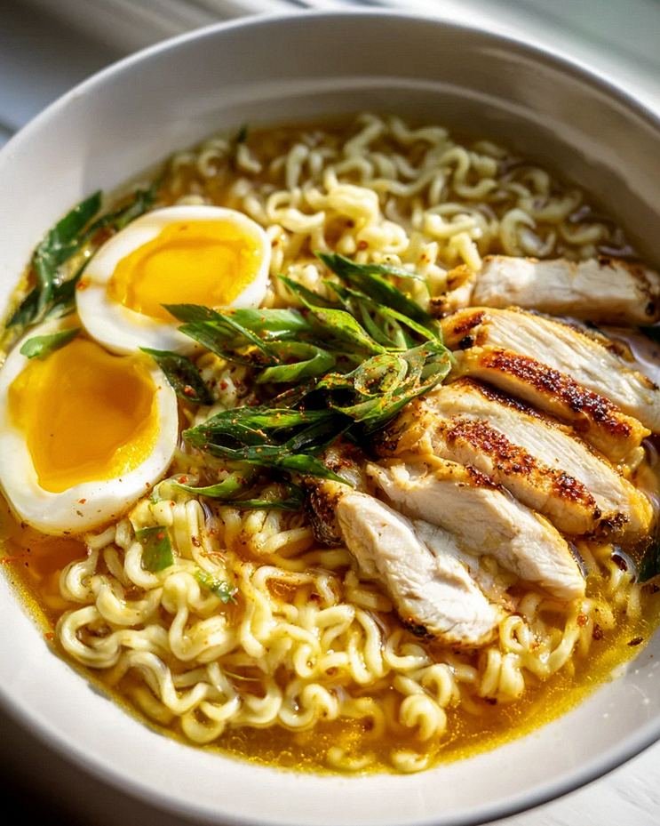 Feuriges Chicken Ramen: Feurig & Cremig mit Knoblauchsoße genießen