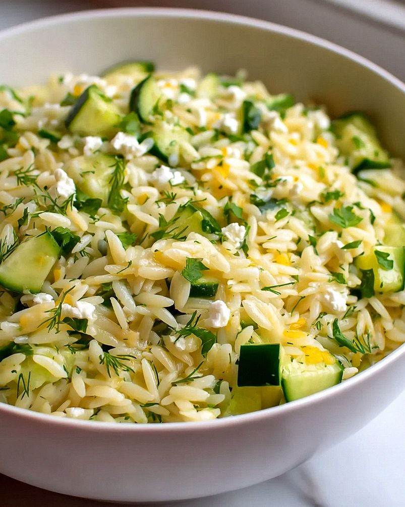 Frischer Gurken-Zitronen-Orzo-Salat – Das beste Rezept! – Schritt 2