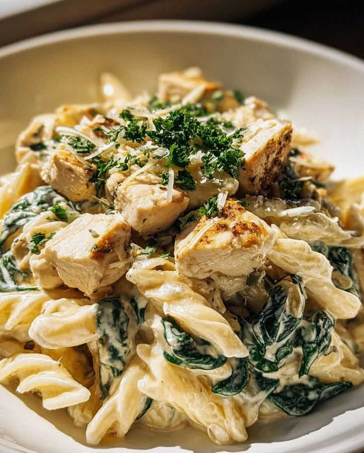 Frischkäse Spinat Hähnchen Pasta – Cremig und lecker genießen! – Schritt 2