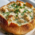 Garlic Bread Bowls with Creamy Chicken Alfredo