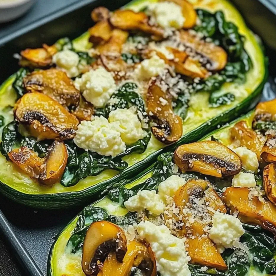 Gefüllte Zucchini mit Spinat Champignons Ricotta für 6 Personen – Schritt 2