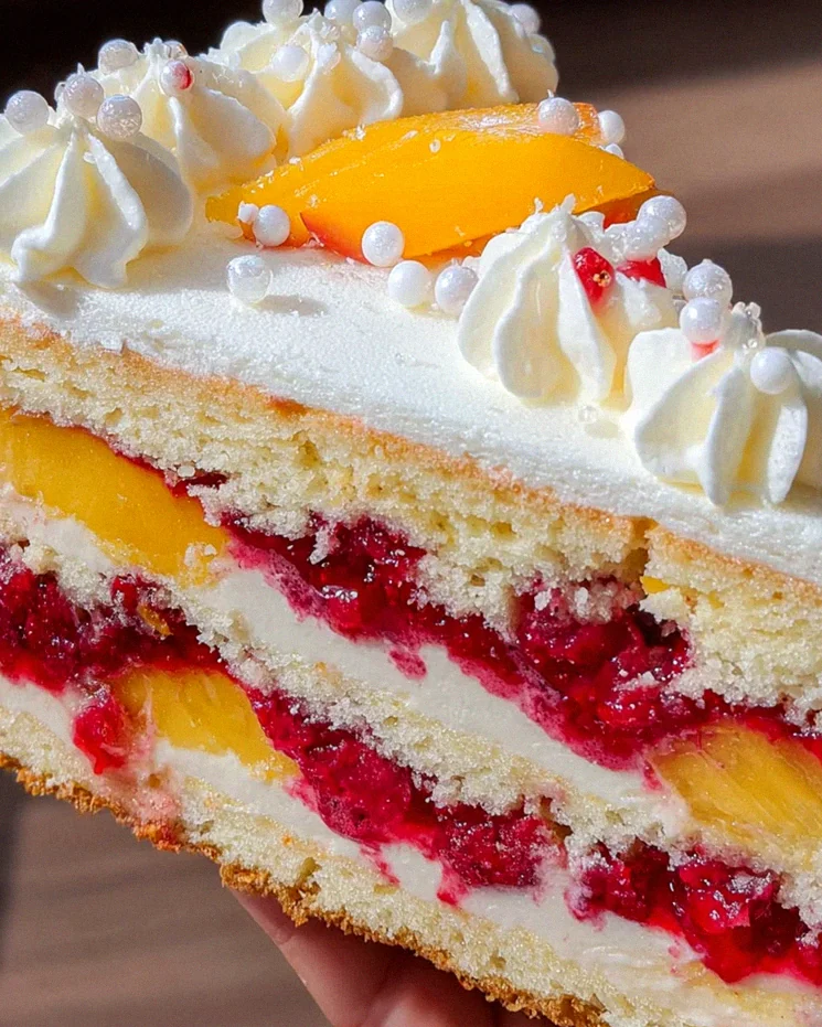 Himbeer-Pfirsich-Torte – Schritt 2