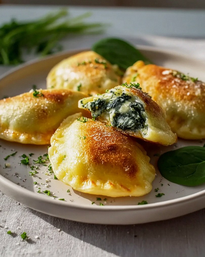 Kartoffeltaschen mit Frischkäse-Spinatfüllung – lecker & einfach!