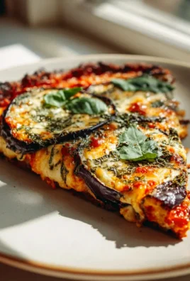 Keto Aubergine Pizza Scheiben: Knusprig mit Parmesankruste!