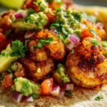 Knusprige Air Fryer Shrimp Tacos mit Avocado Salsa