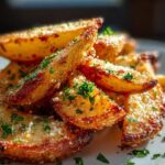 Knusprige Knoblauch Parmesan Kartoffelspalten – Einfach & Lecker