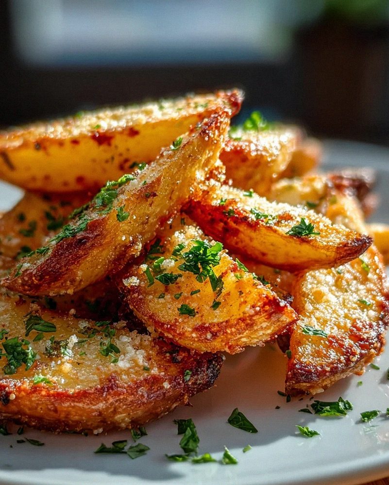 Knusprige Knoblauch Parmesan Kartoffelspalten – Einfach & Lecker
