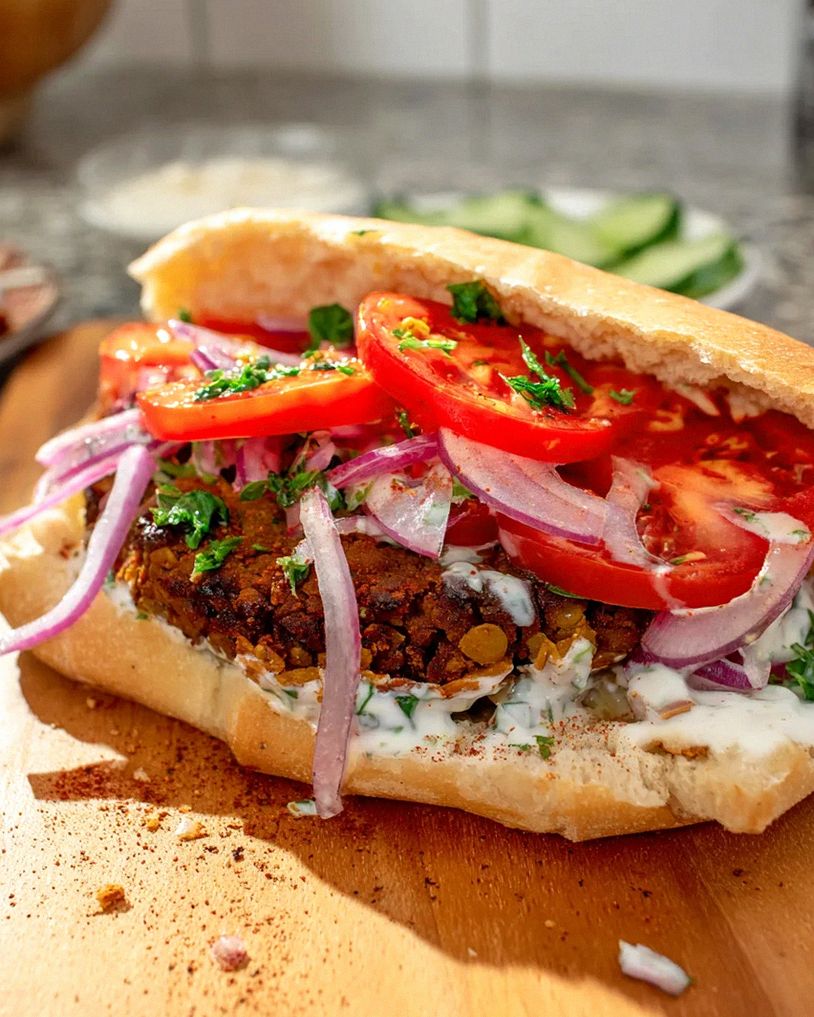 Knusprige Linsen-Veggie-Patties: Dein Traum-Sandwich!