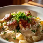 Köstliches Kohlrabigemüse mit Beef-Frikadellen & Spätzle