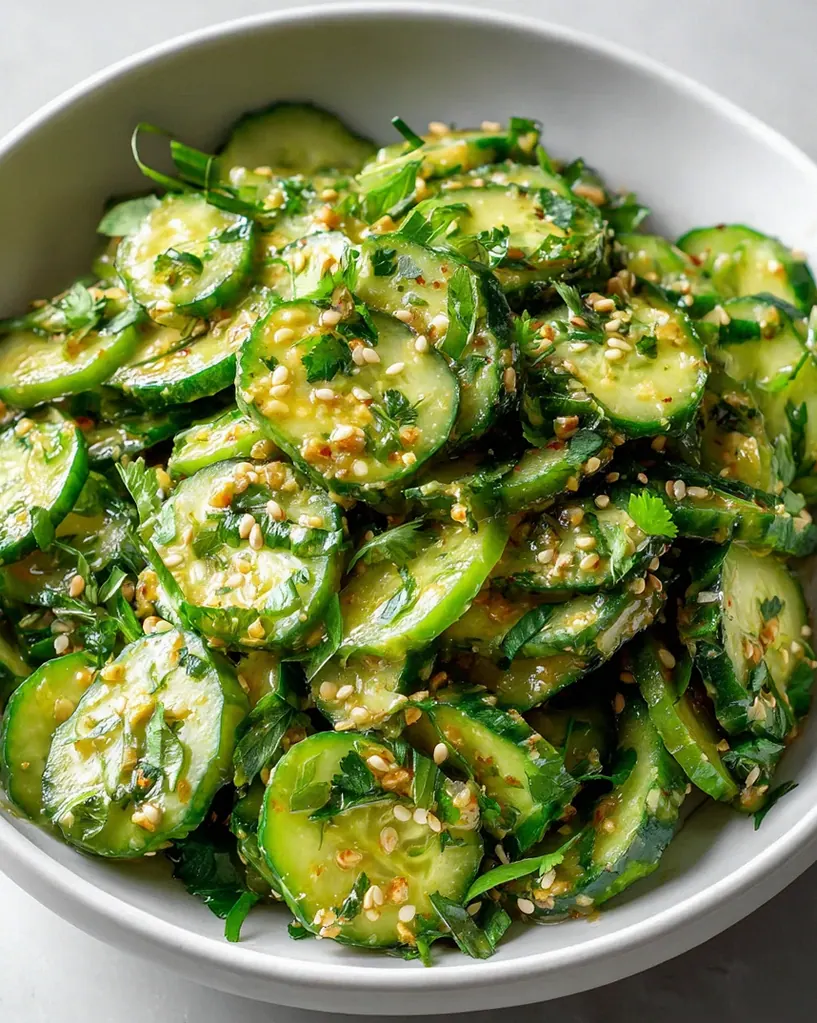 Koreanischer Gurkensalat: Cremig-frisch mit Sesam Tahini – Schritt 2