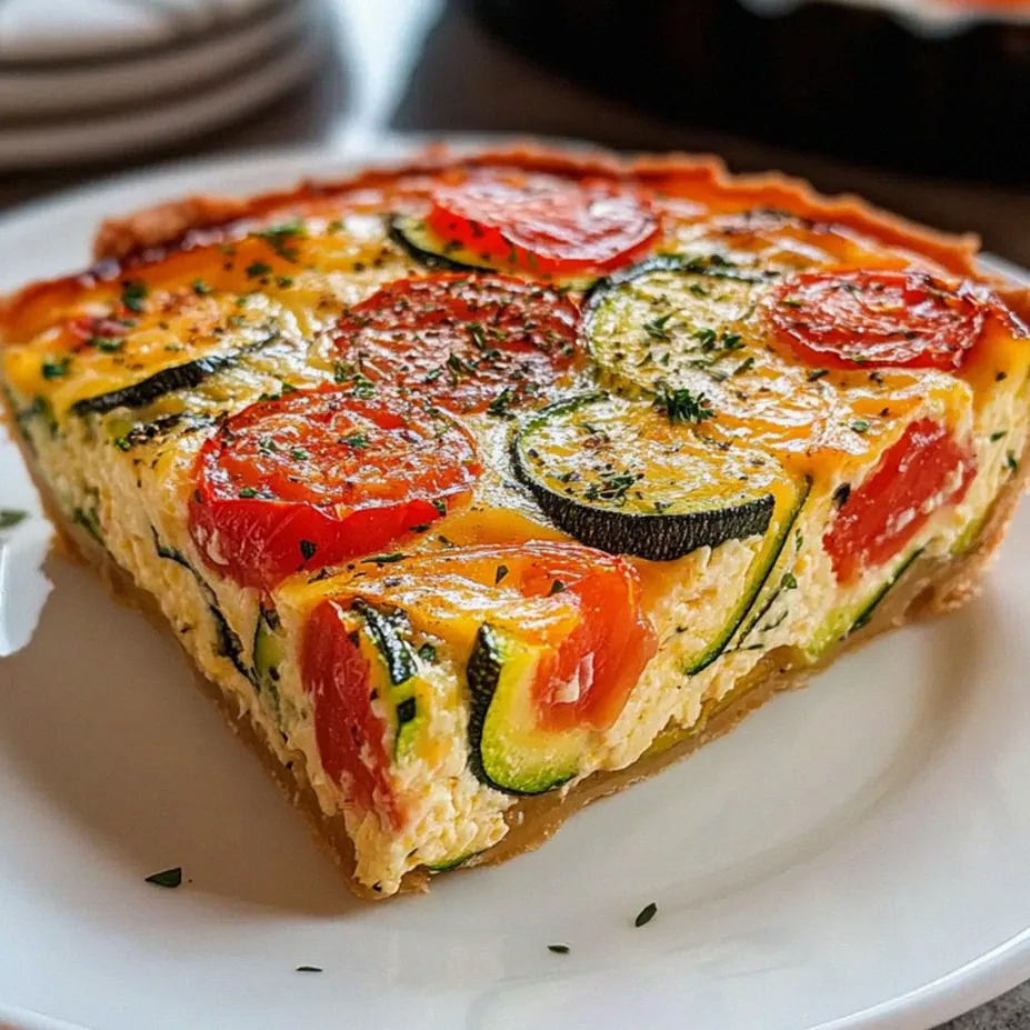 Krustenlose Zucchini-Tomaten-Quiche ganz einfach gemacht