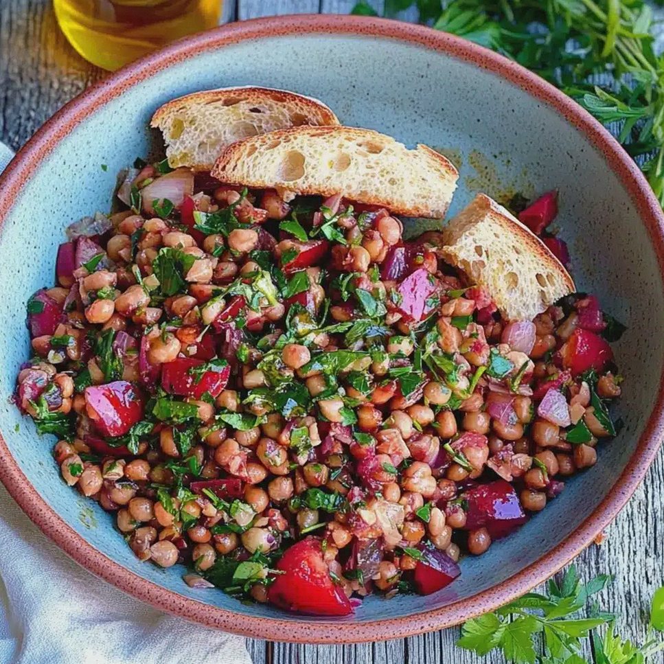 Rote Bete Linsensalat mit frischen Zutaten