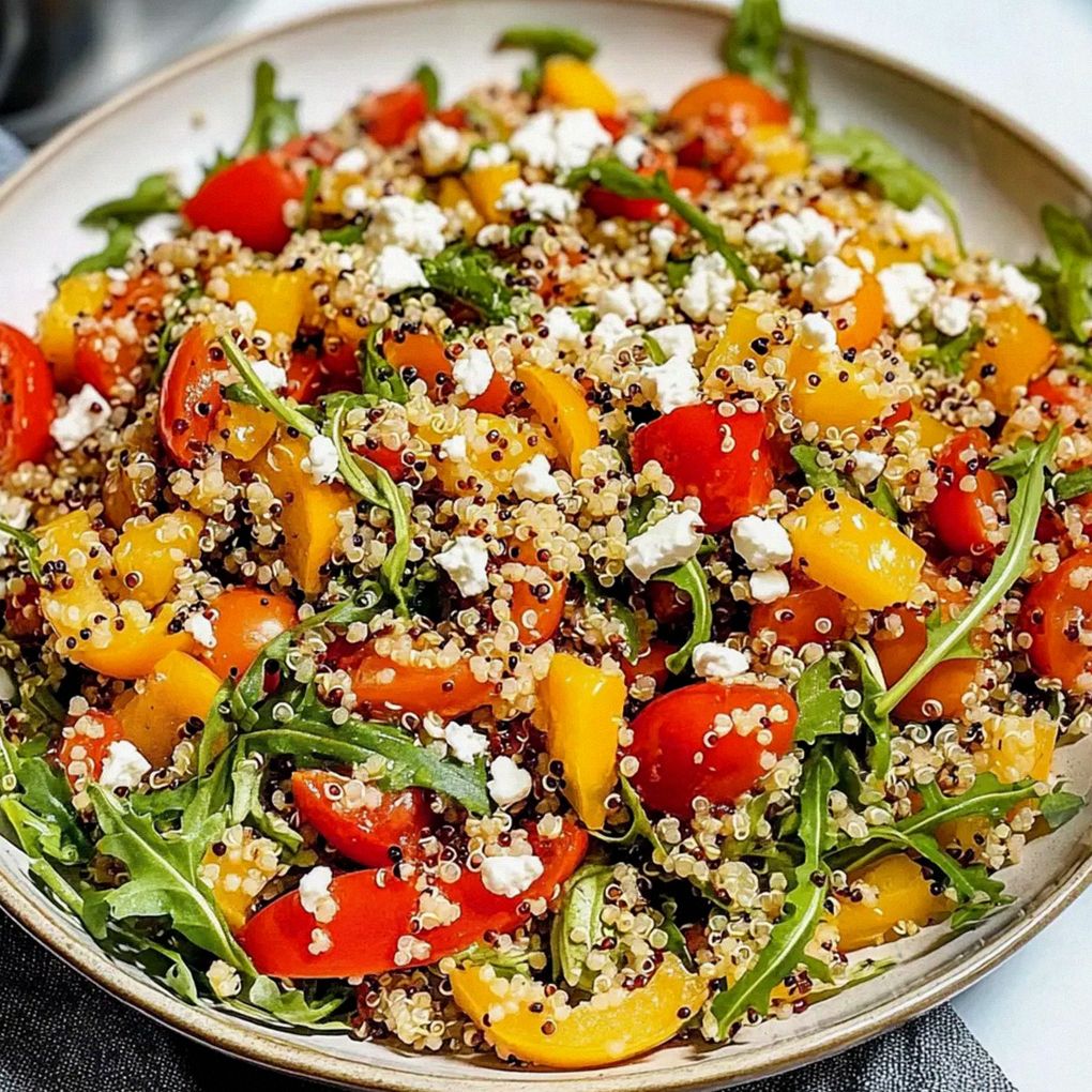 Sommer Salat mit Quinoa und buntem Gemüse