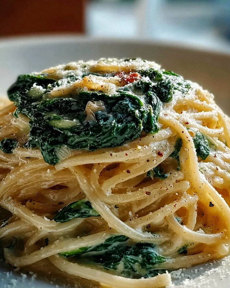 Spaghetti mit Spinat Frischkäse Sauce: Unglaublich lecker! – Schritt 2