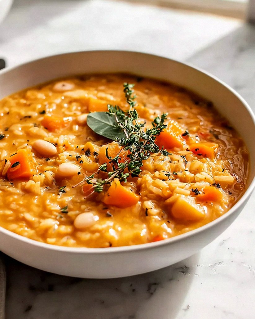 Vegane Kürbisreis Suppe: Cremig, Einfach & Lecker!