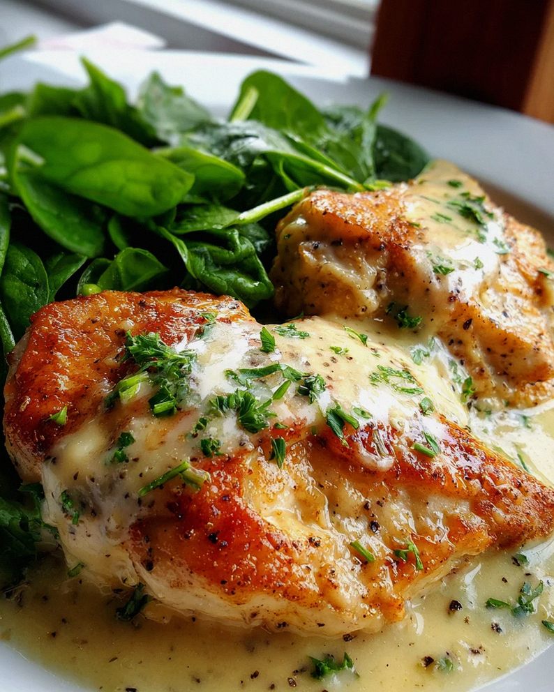 Zitronen-Parmesan Hähnchen mit Spinat – Schritt 2